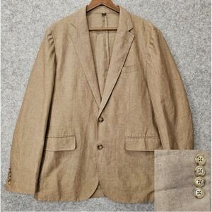 J‎ Crew Ludlow Irish Linen Blazer Mens 36R XS Camel Tan Slim Summer BAIRD McNUTT